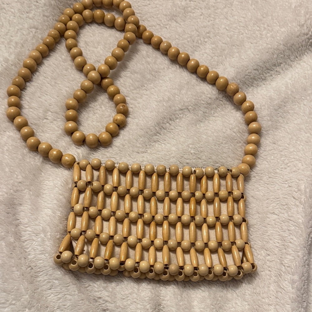A New Day Cream Beaded Crossbody Bag